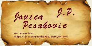 Jovica Pešaković vizit kartica